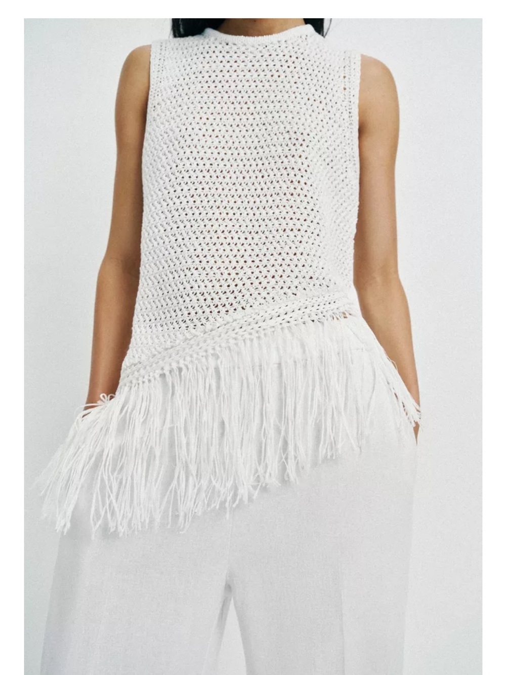 Zara knit top with fringe